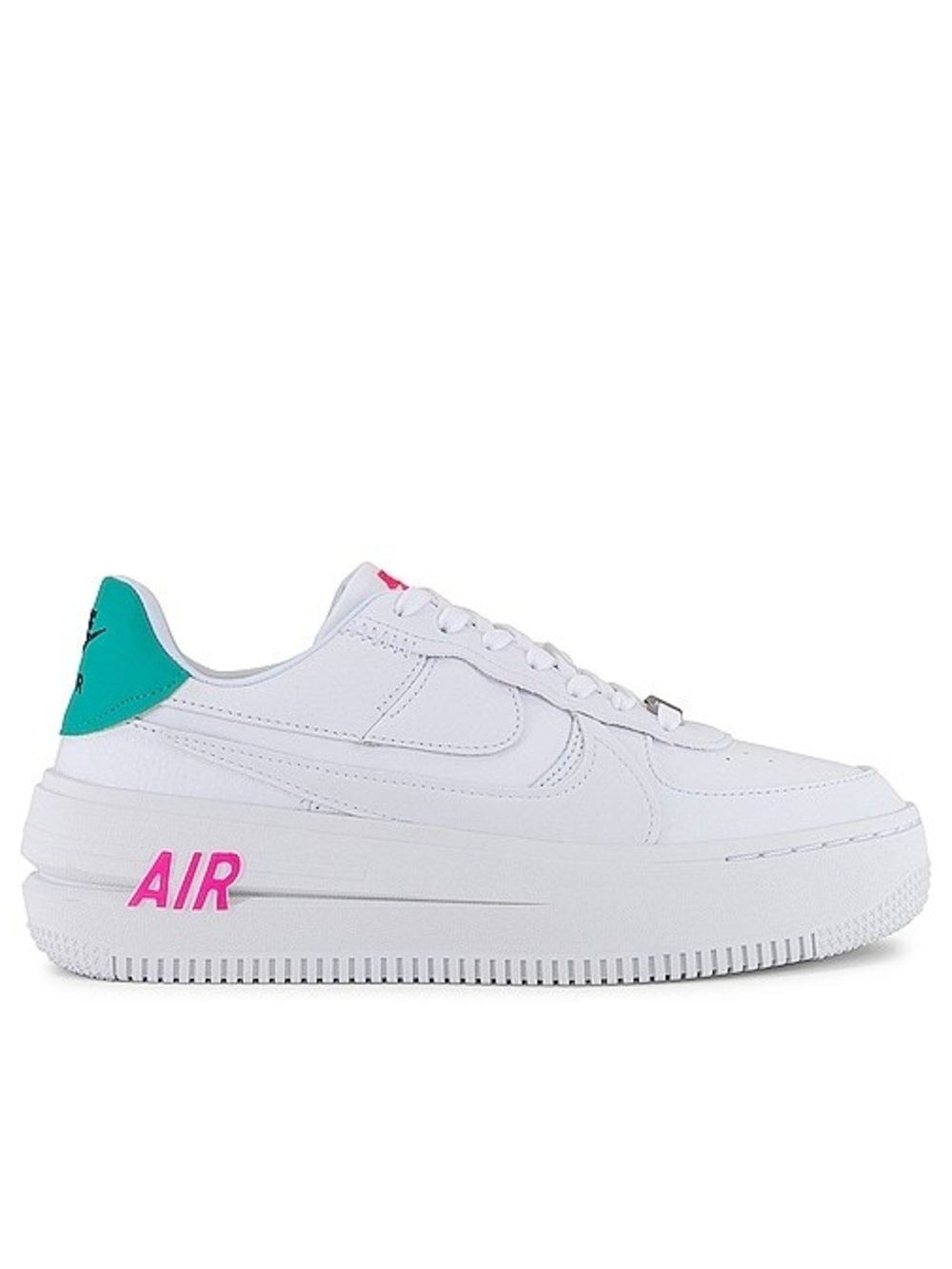 Nike Women’s White Platform Sneaker with Pink & Teal Accents